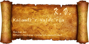 Kalamár Valéria névjegykártya